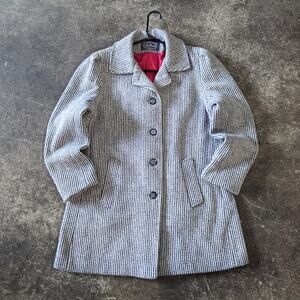 Vintage Ms. Freddi Jacket Womens L Gray Knit Coat Button Up Made in USA 80s